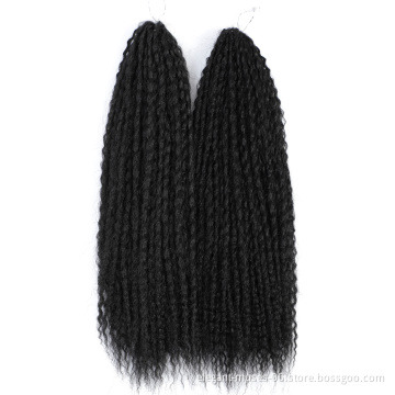 18inch Afro Yaki Kinky Curly Wet Curl Soft Ombre Synthetic Crochet Braiding Hair Extensions Marly Hair for Black Women